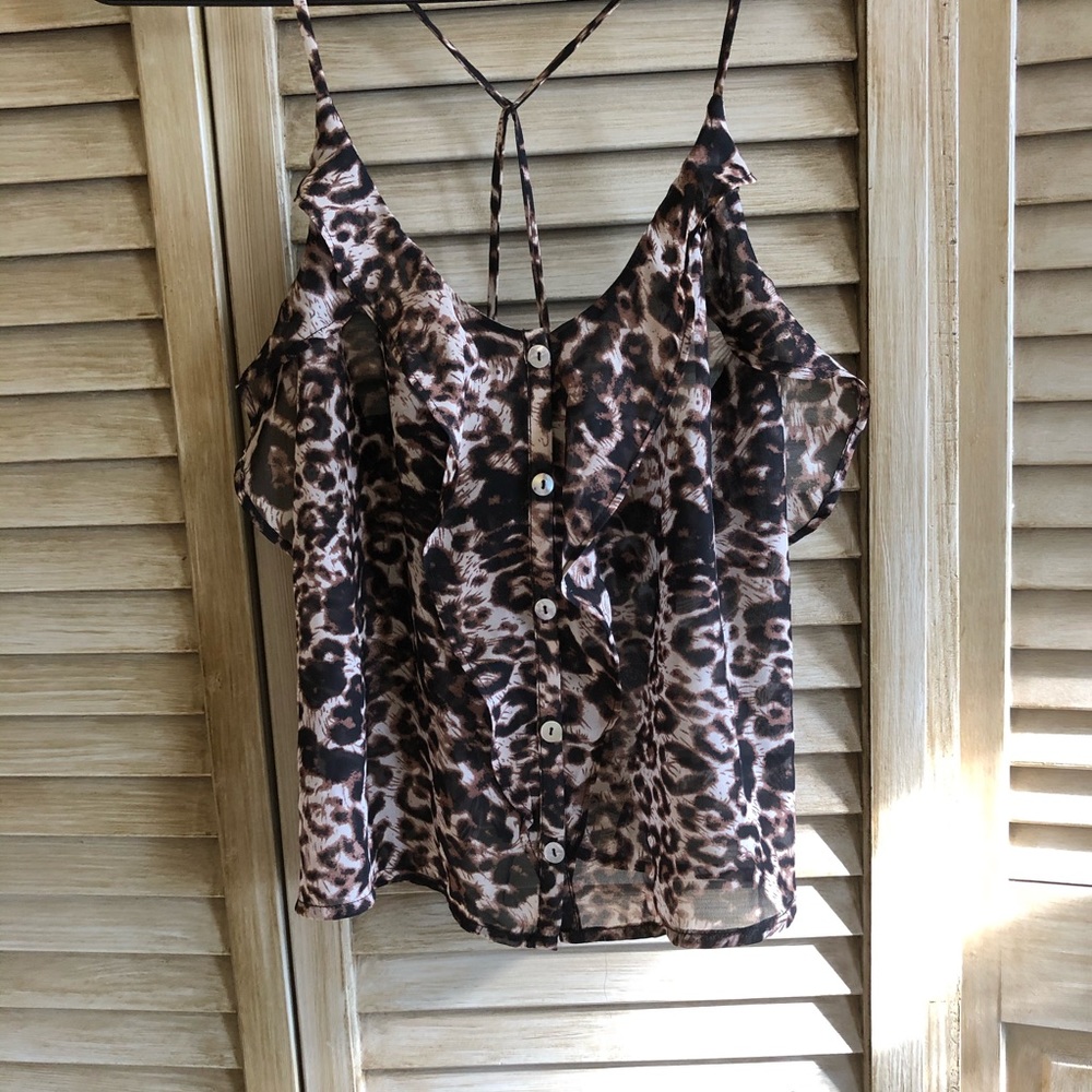 Wet Seal racer back leopard print cami sz M